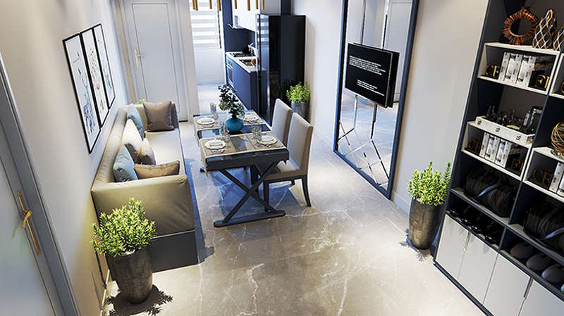 Các căn hộ tại FLC Green Apartment có diện tích từ 45-70m2, với thiết kế thông minh và hiện đại