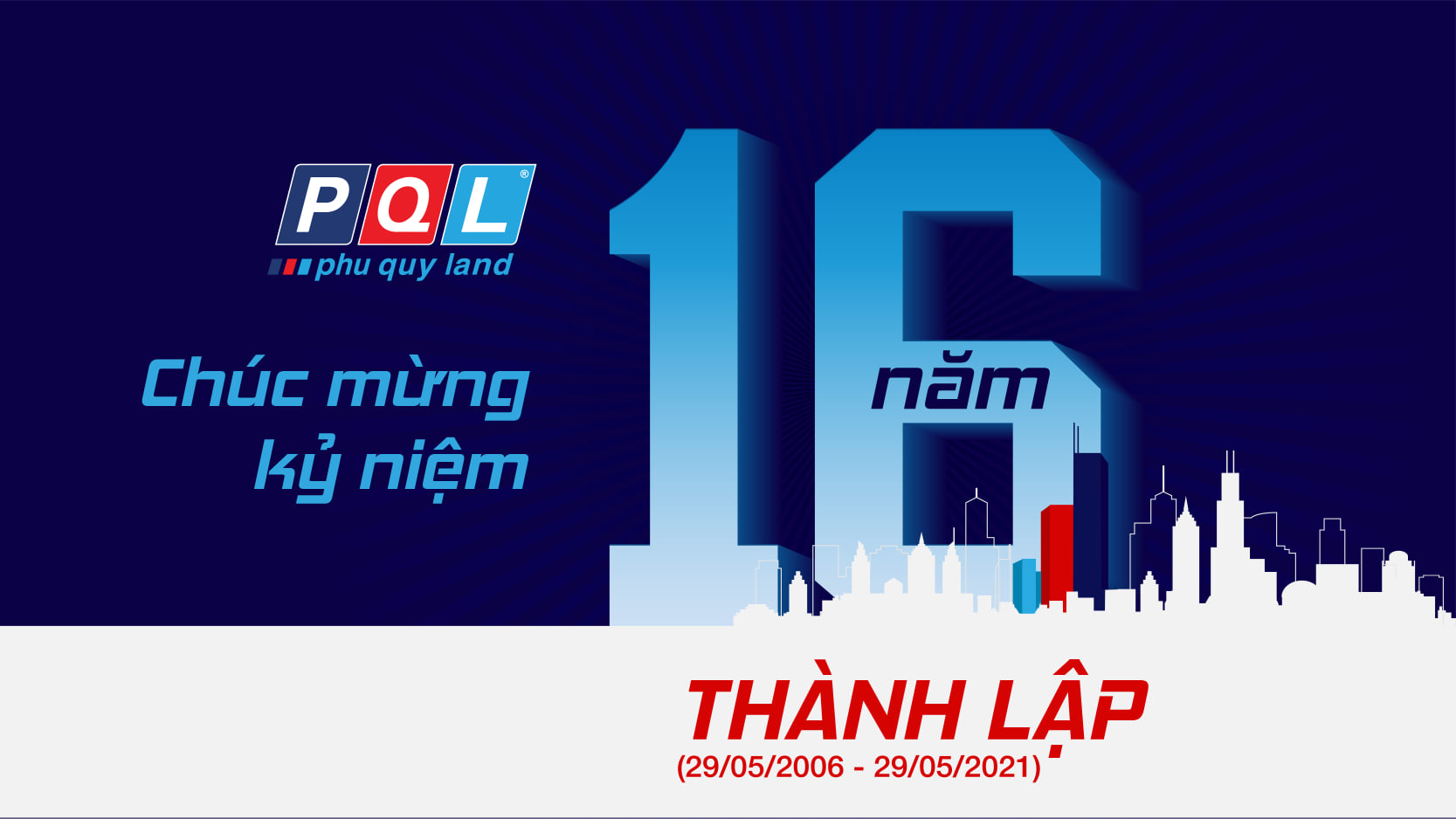 Chúc mừng 16 năm thành lập – Hành trình đầy tự hào của thương hiệu Phú Quý Land